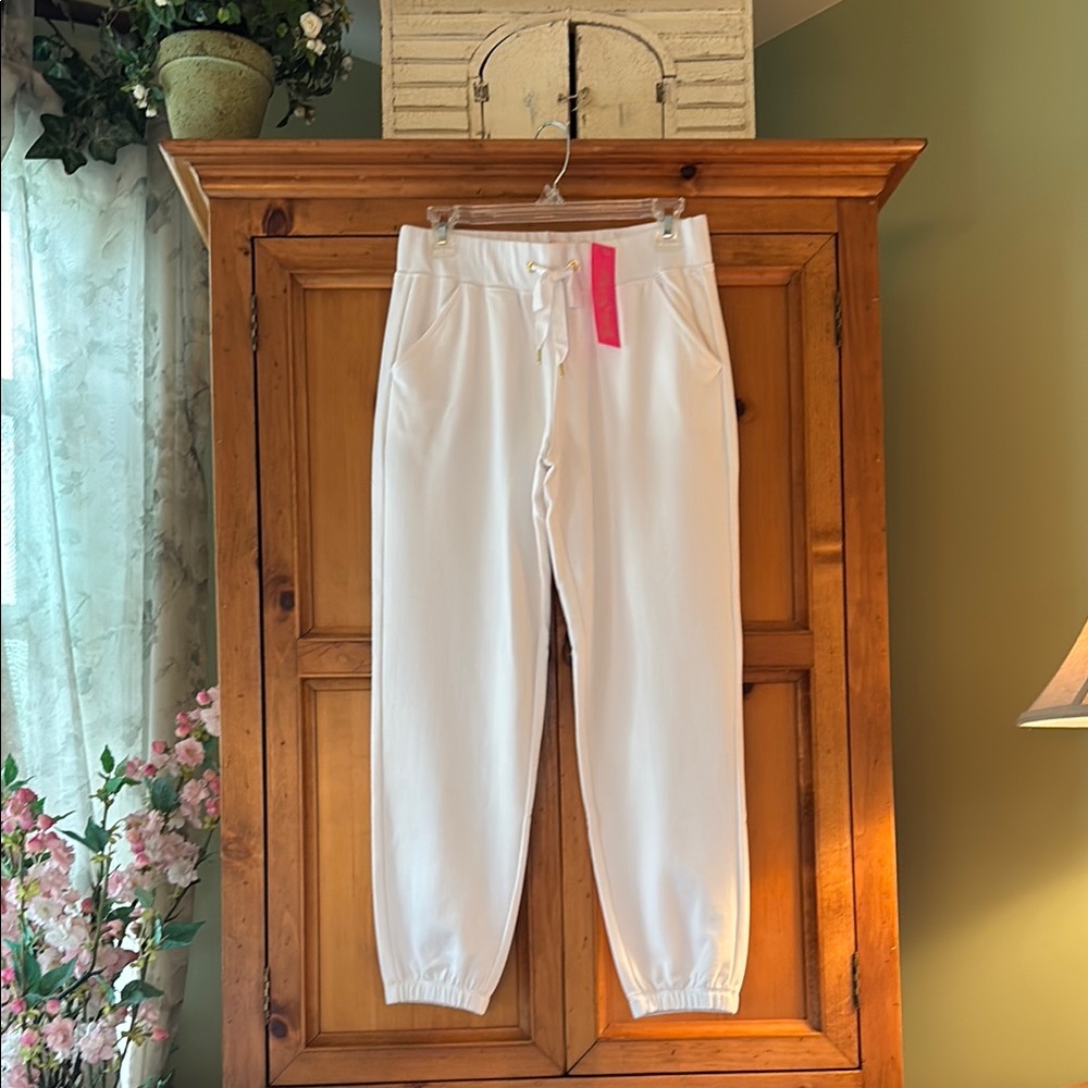 Lilly Pulitzer Mallie Knit Pant Resort White, size S